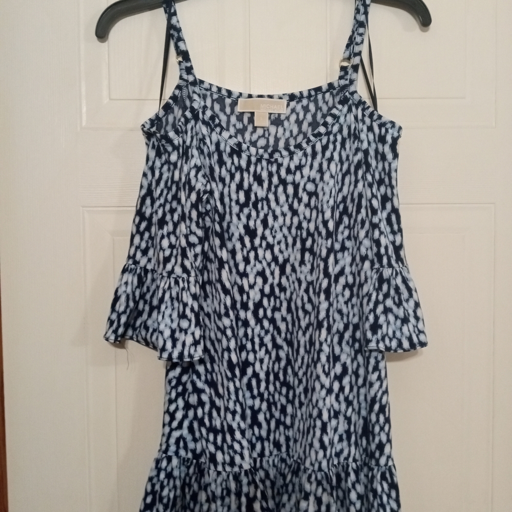Michael Kors Blue and White Blouse